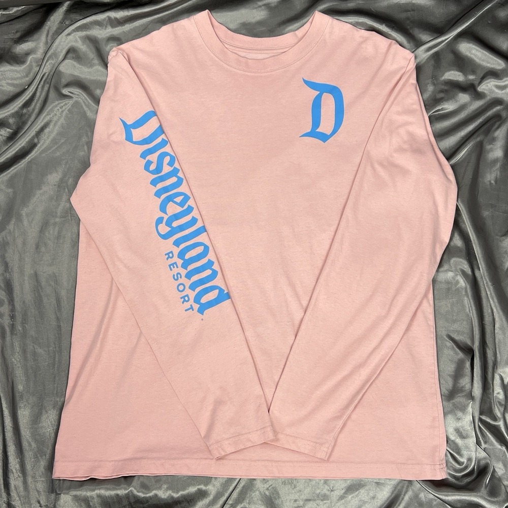 Disney Parks Disneyland Resort + D Logo Long Sleeve Shirt Pink Adult Sz XL Fall